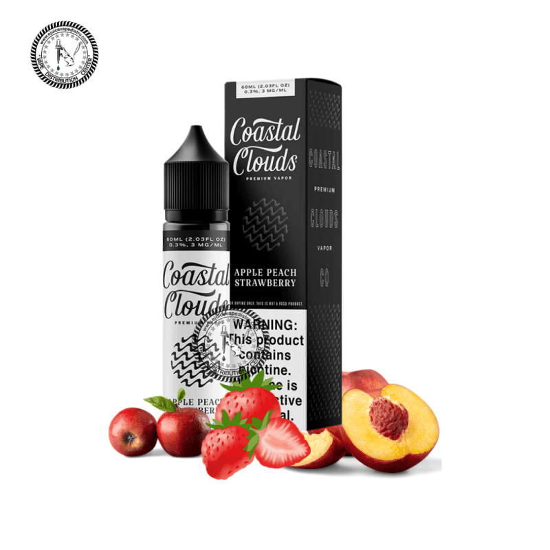 e juice vape distro apple peach strawberry by coastal clouds 60ml e liquid coastal clouds e liquid 39285428060408