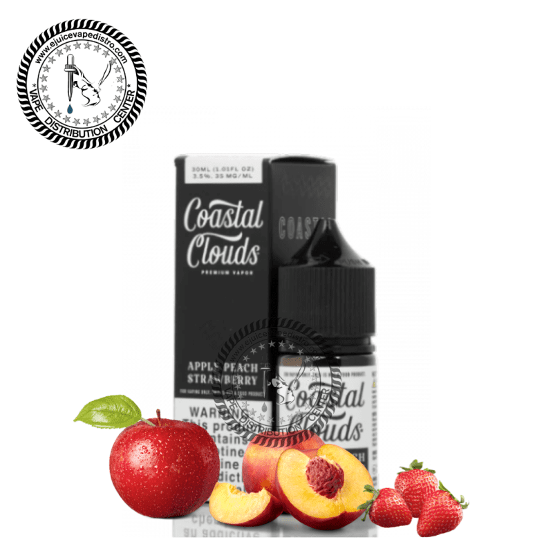 e juice vape distro apple peach strawberry salt nic by coastal clouds 30ml coastal clouds e liquid 39280869835000