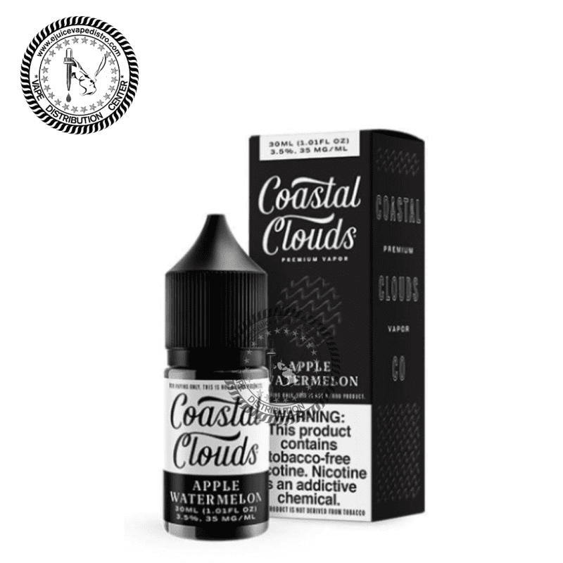 e juice vape distro apple watermelon salt nic by coastal clouds salt 30ml tfn coastal clouds e liquid 39282483003640