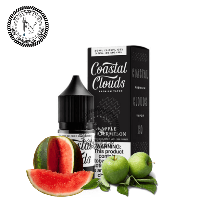 e juice vape distro apple watermelon salt nic by coastal clouds salt 30ml tfn coastal clouds e liquid 39282483036408