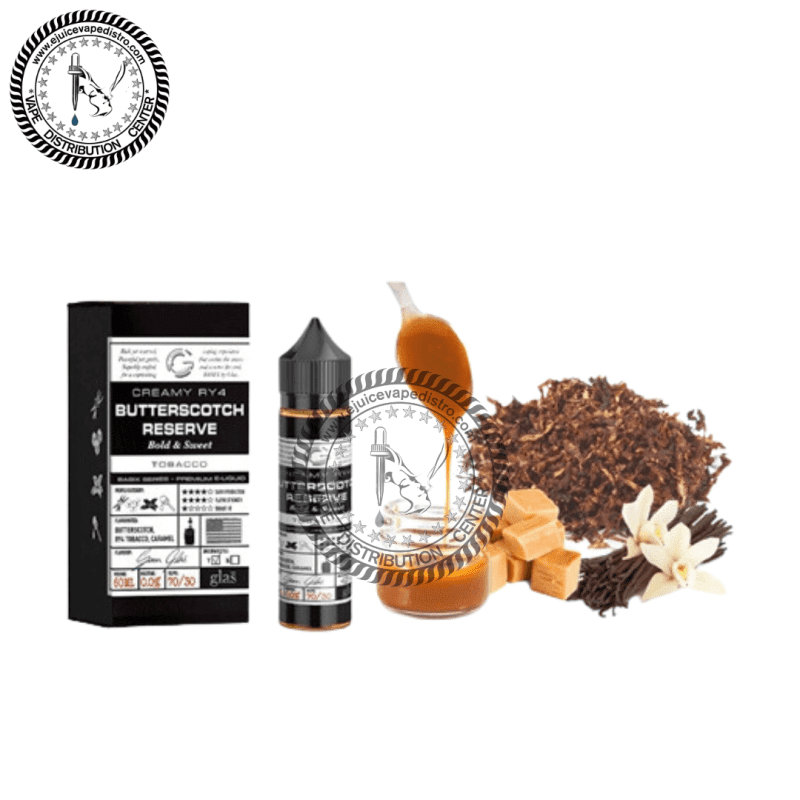 e juice vape distro butterscotch reserve by glas basix series 60ml glas e liquid 39249578000632