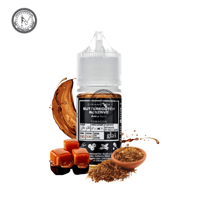 e juice vape distro butterscotch reserve salt by glas basix nic salts 30ml glas e liquid 39262129750264