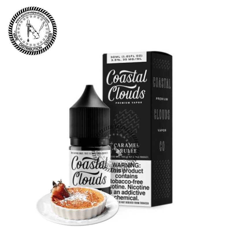 e juice vape distro caramel brulee salt nic by coastal clouds salt 30ml tfn coastal clouds e liquid 39282212929784