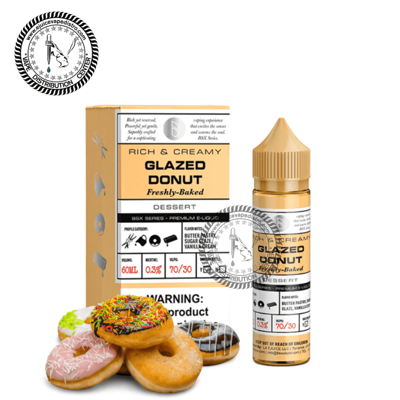 e juice vape distro glazed donut by glas basix series 60ml glas e liquid 39282706055416