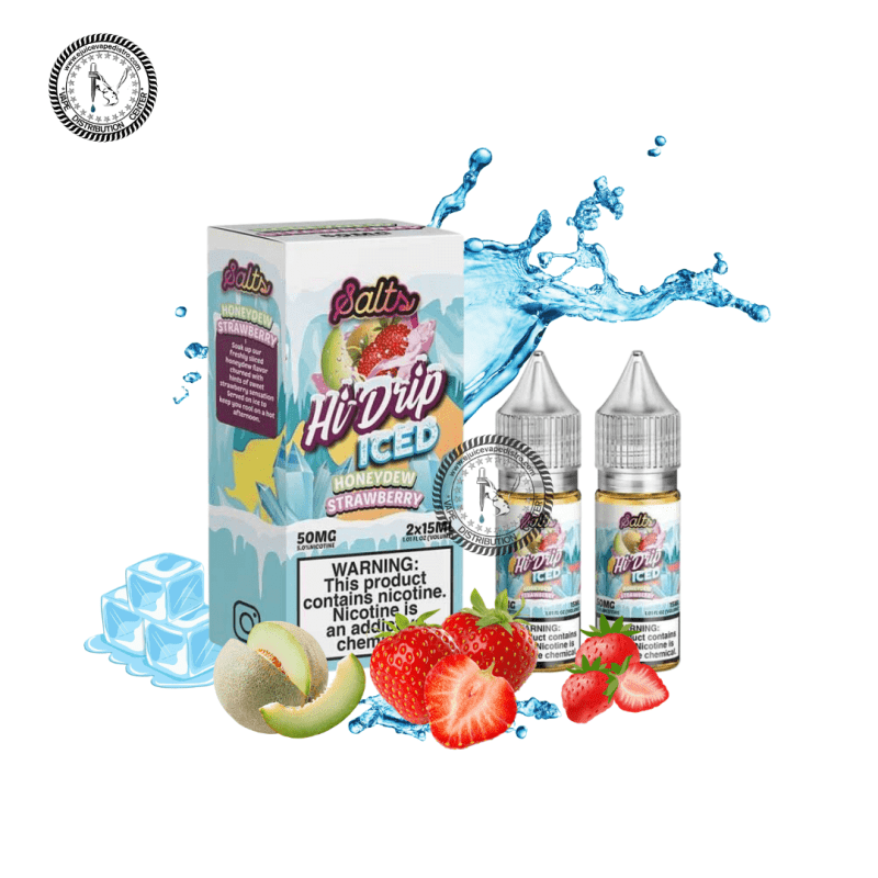 e juice vape distro honeydew strawberry iced salt by hi drip salts 2x15ml 30ml tear drip e liquid 39266224931064