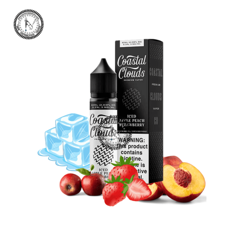 e juice vape distro iced apple peach strawberry by coastal clouds 60ml e liquid coastal clouds e liquid 39285446672632