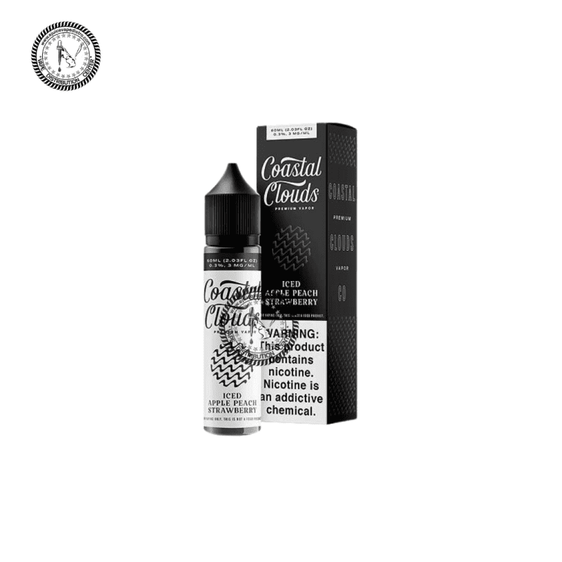 e juice vape distro iced apple peach strawberry by coastal clouds 60ml e liquid coastal clouds e liquid 39285446836472