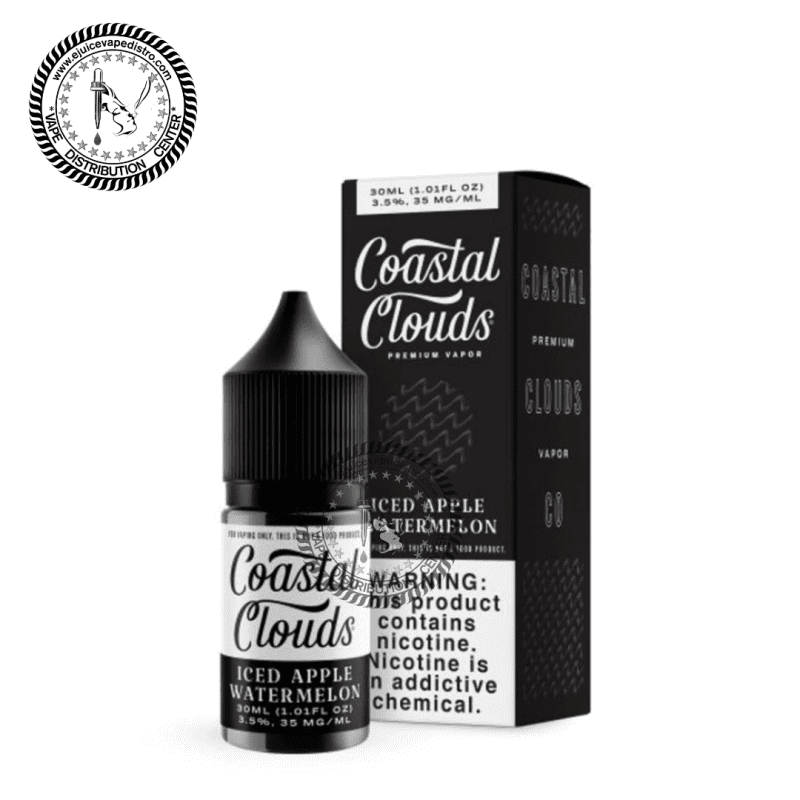 e juice vape distro iced apple watermelon salt nic by coastal clouds salt 30ml tfn coastal clouds e liquid 39283587186936