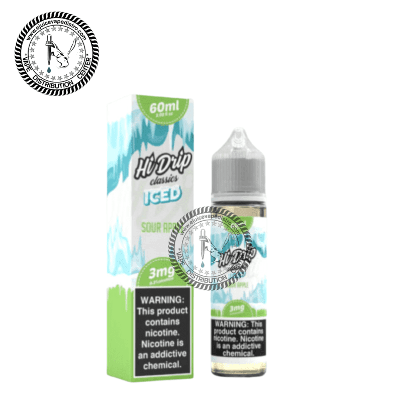 e juice vape distro iced sour apple by hi drip classics 60ml tear drip e liquid 39287324705016