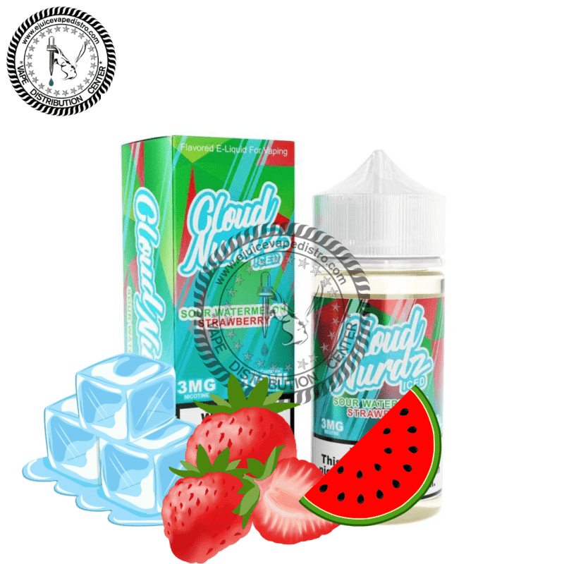 e juice vape distro iced sour watermelon strawberry by cloud nurdz 100ml cloud nurdz e liquid 39255712170232