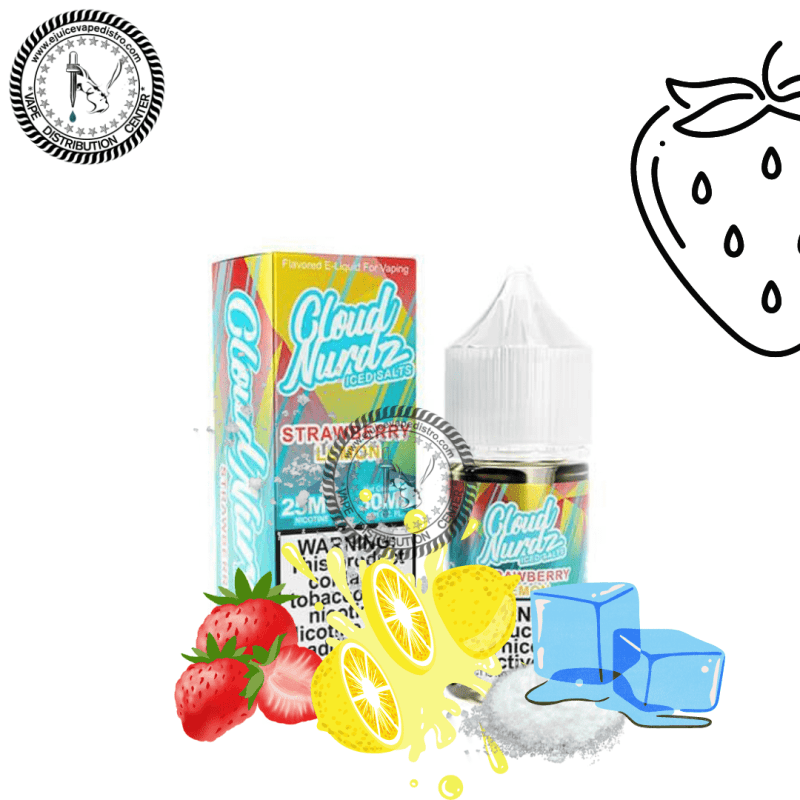 e juice vape distro iced strawberry lemon salt by cloud nurdz iced salt 30ml cloud nurdz e liquid 39255429808376