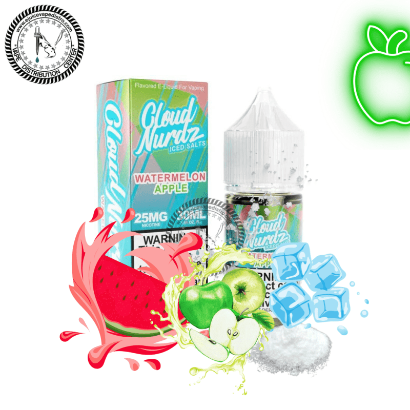 e juice vape distro iced watermelon apple salt by cloud nurdz iced salt 30ml cloud nurdz e liquid 39255505633528