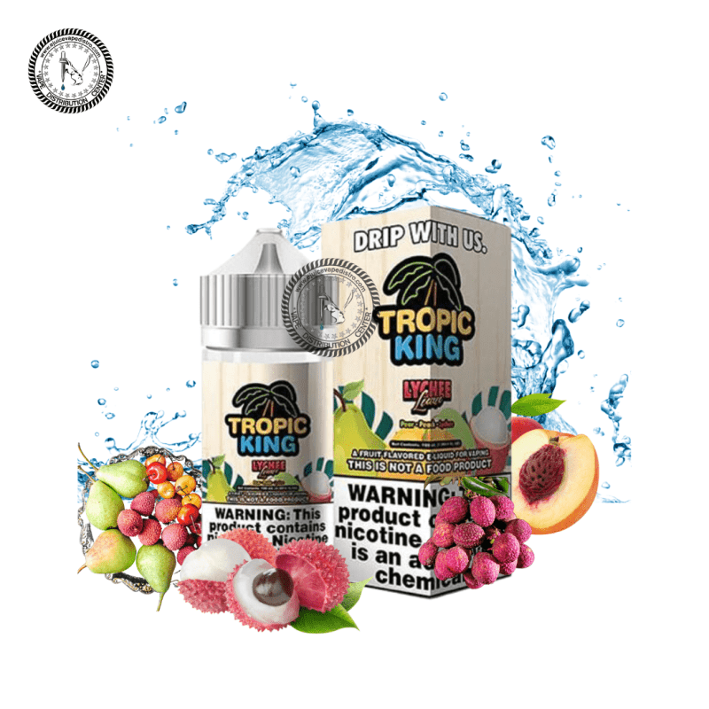 e juice vape distro lychee luau by tropic king 100ml drip more e liquid 39250352439544