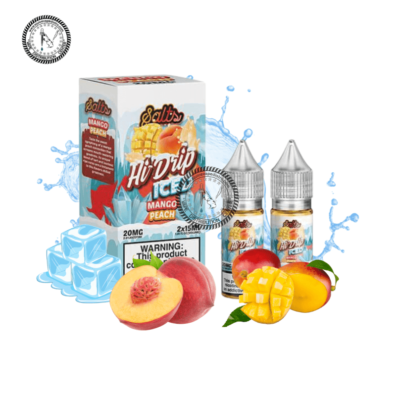 e juice vape distro mango peach iced salt by hi drip salts 2x15ml 30ml tear drip e liquid 39267695427832