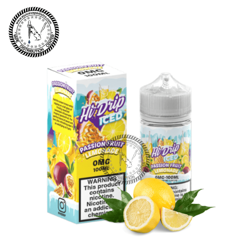 e juice vape distro passion fruit lemonade iced by hi drip iced 100ml tear drip e liquid 39284026736888