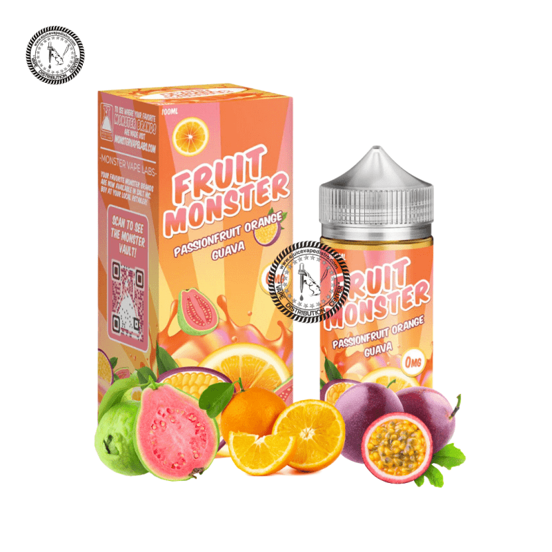 e juice vape distro passionfruit orange guava by fruit monster 100ml jam monster e liquid 39288916771064