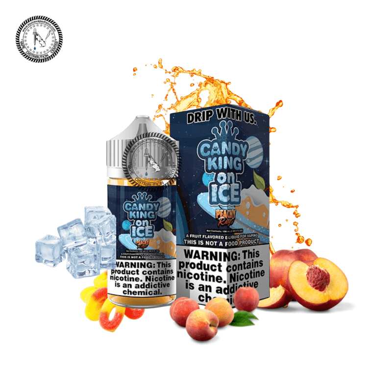 e juice vape distro peachy rings on ice by candy king 100ml drip more e liquid 39250999410936