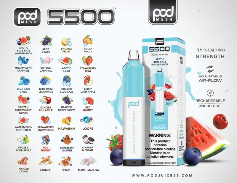 e juice vape distro pod 5500 v2 disposable vape 5 5 nicotine 12ml pod juice e liquid 37833524773112