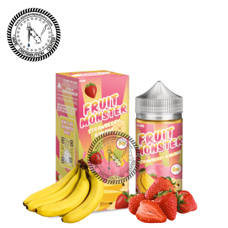 e juice vape distro strawberry banana by fruit monster 100ml jam monster e liquid 39280868655352