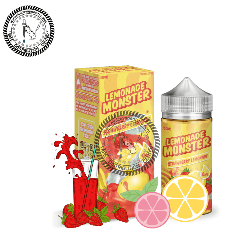 e juice vape distro strawberry lemonade by lemonade monster 100ml jam monster e liquid 39256075895032