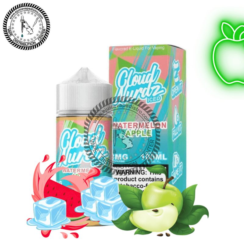 e juice vape distro watermelon apple iced by cloud nurdz 100ml cloud nurdz e liquid 39255594533112